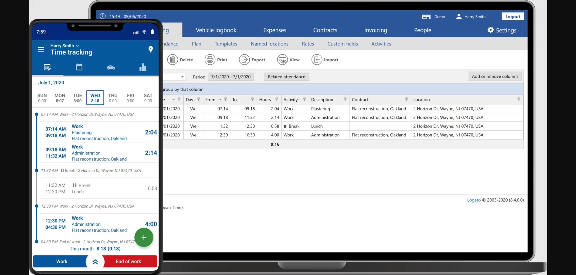 Logeto time tracker for Windows